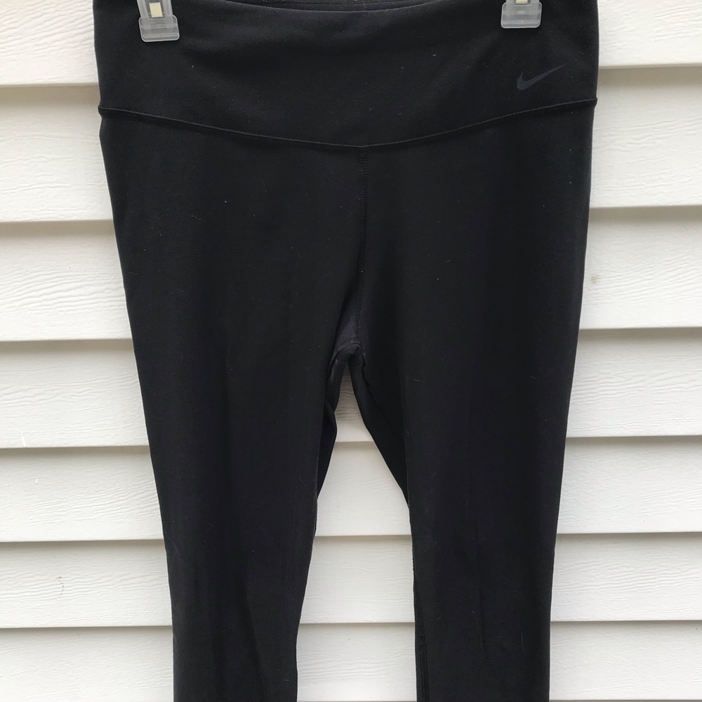 Solid Black Nike Leggings Medium